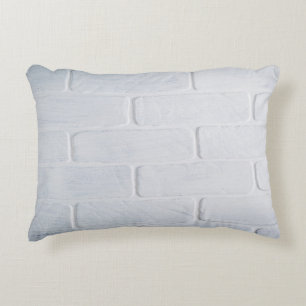 Texture brick wall white paint decorative cushion