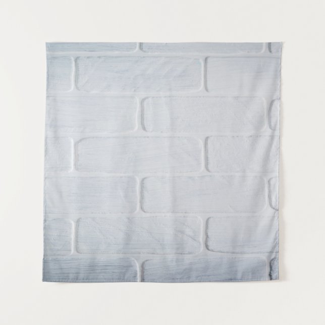 Texture brick wall white paint tapestry (Front)