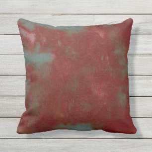 Texture Burgundy Green Rustic Vintage Abstract Cushion