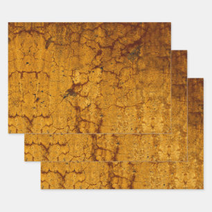 Texture Burnt Orange Vintage Rustic Decoupage Wrapping Paper Sheet