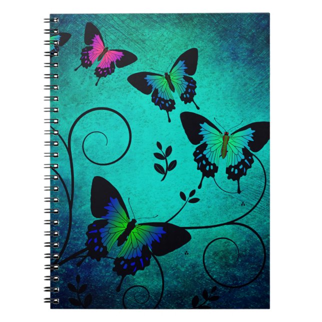 Texture butterflies background notebook (Front)