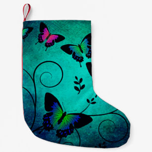 Texture butterflies background small christmas stocking