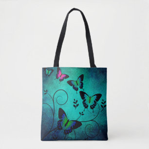 Texture butterflies background tote bag