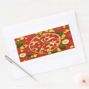 Texture cheese abstract cool food tomato rectangular sticker