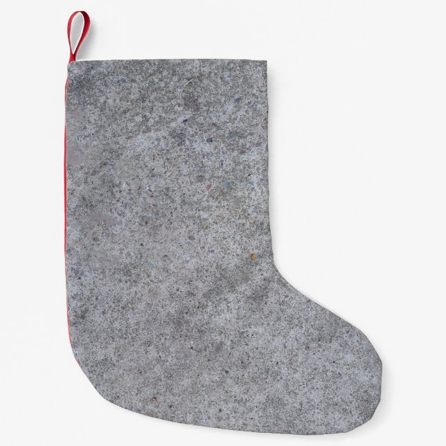 Texture concrete grey stone fine small christmas stocking (Front)