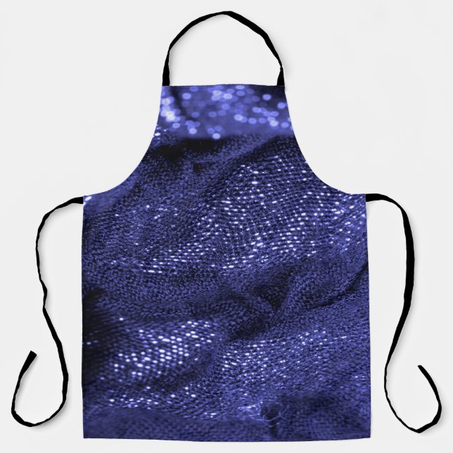 Texture. Dark blue fabric. Decorative background f Apron (Front)
