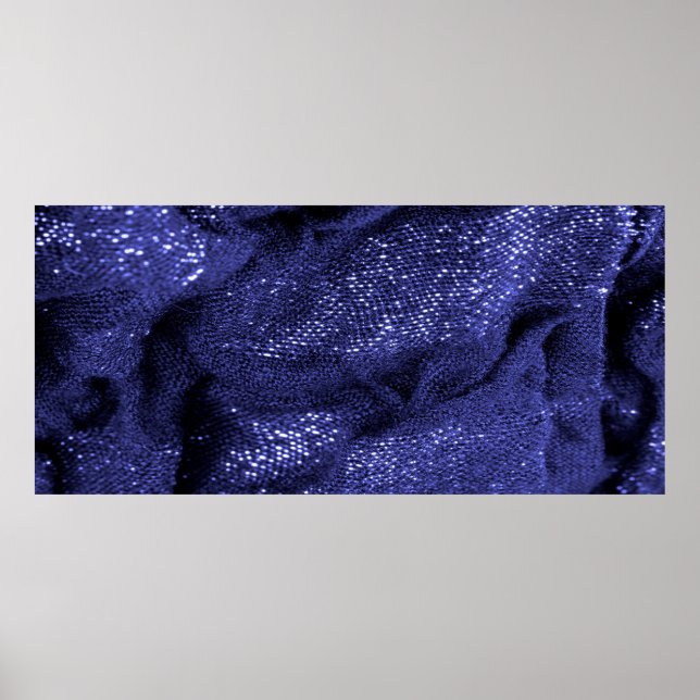 Texture. Dark blue fabric. Decorative background f Poster (Front)
