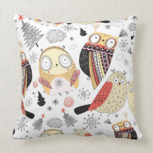 Texture funny owl cushion