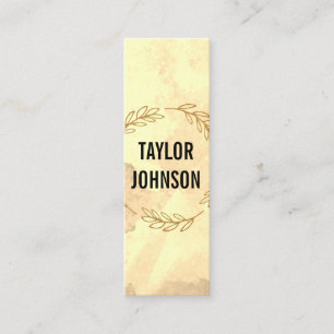 Texture / Gold Wreath / watercolor Mini Business Card