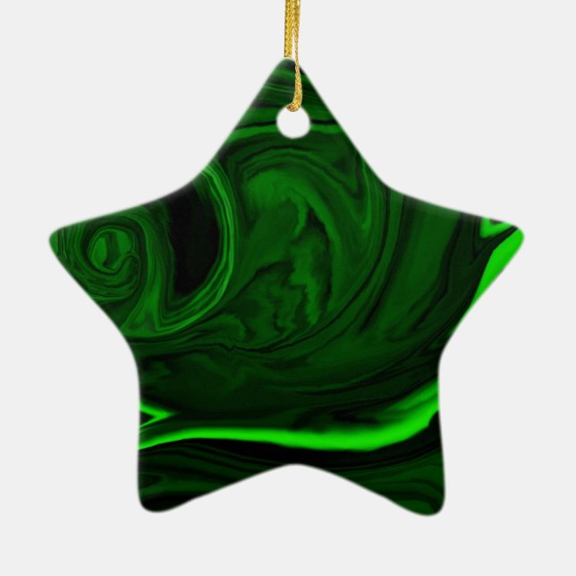 texture green malachite ceramic tree decoration (Back)