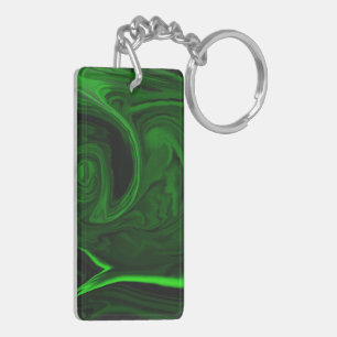 texture green malachite stone key ring