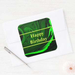 texture green malachite stone ,personalised square sticker
