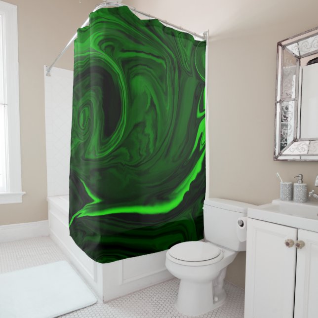 texture green malachite stone shower curtain (In Situ)