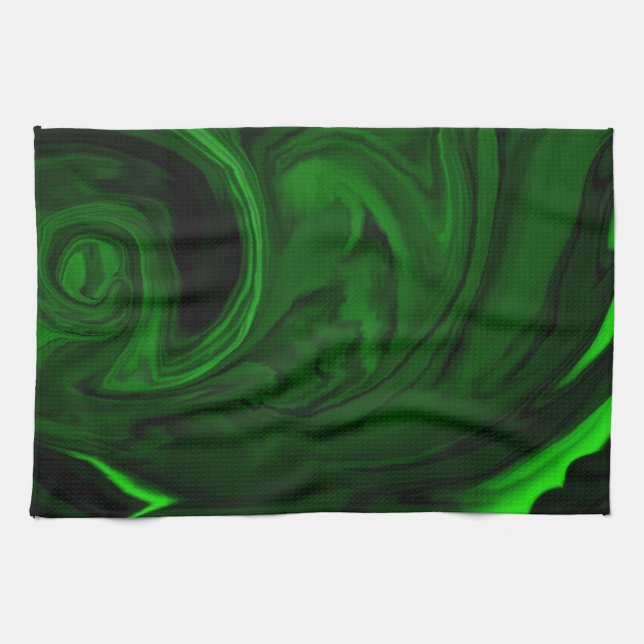 texture green malachite tea towel (Horizontal)