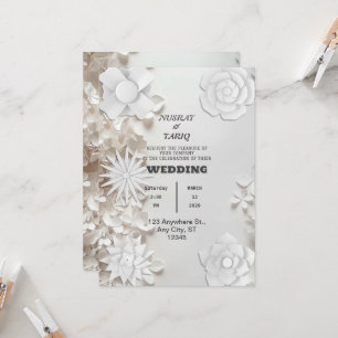 Texture Grey Nikah Islamic Wedding Invitation