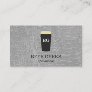 Texture Grey with Beer Glass with monogram Business Card