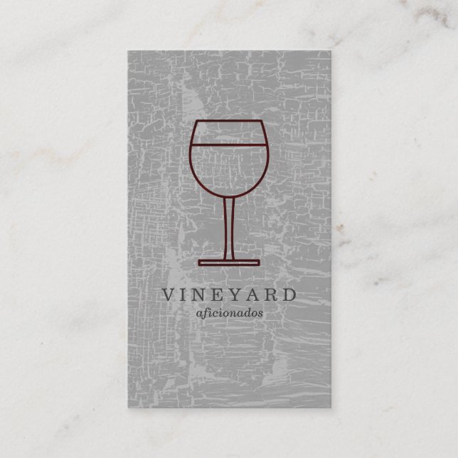 Texture Grey with Wine Glass Business Card (Front)