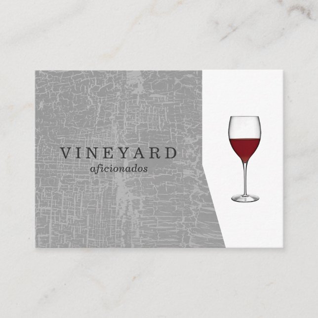 Texture Grey with Wine Glass Business Card (Front)