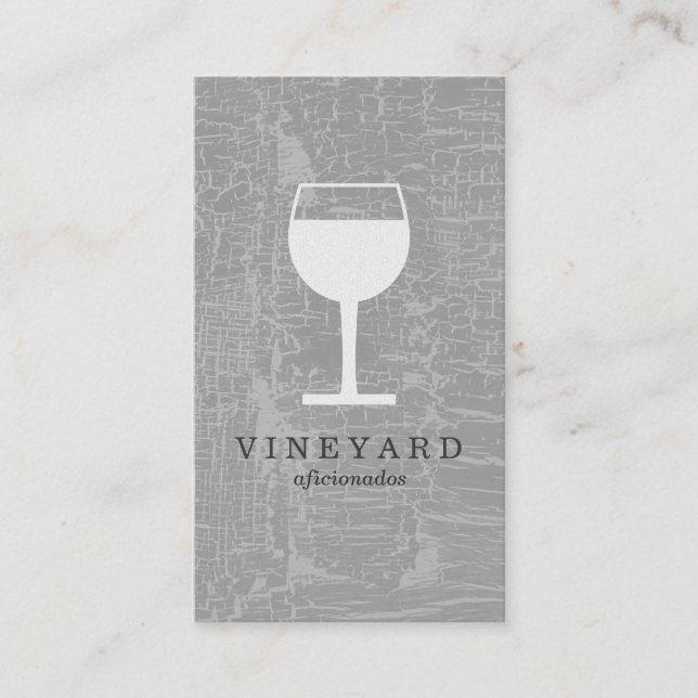 Texture Grey with Wine Glass Business Card (Front)