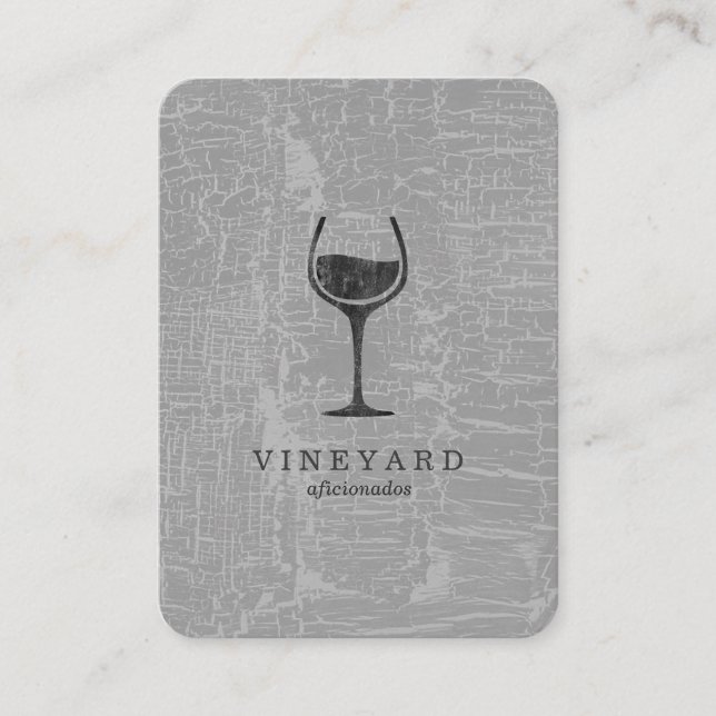 Texture Grey with Wine Glass Business Card (Front)