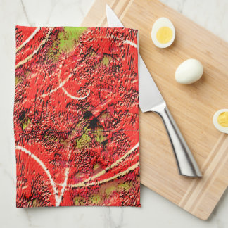 Texture in some living coral with tea green faults towel