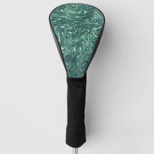 Texture jade and cyanish green tones golf head cover