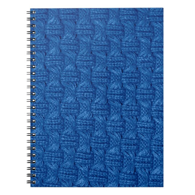 Texture knitting. Blue pullover. Pattern fabric ma Notebook (Front)