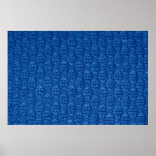 Texture knitting. Blue pullover. Pattern fabric ma Poster