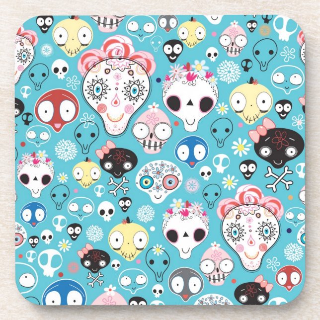 Texture laughing skull coaster (Front)