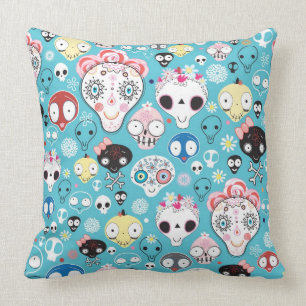 Texture laughing skull cushion