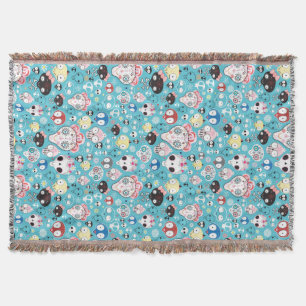 Texture laughing skull throw blanket