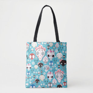Texture laughing skull tote bag