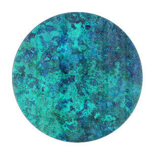 Texture marble stone blue and turquoise natural cutting board