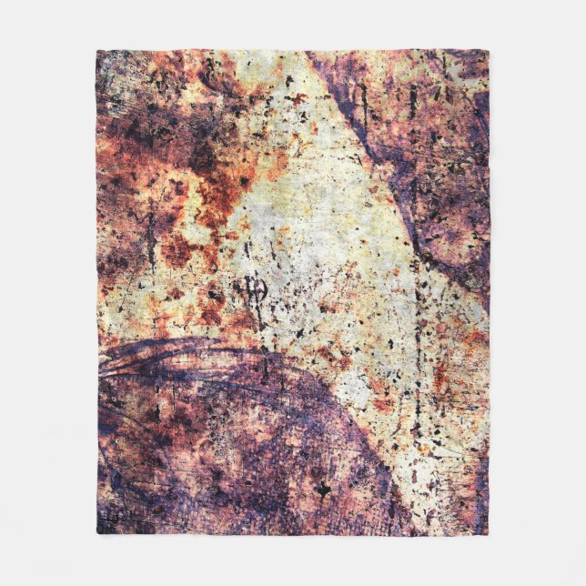 Texture metal iron industrial fleece blanket (Front)