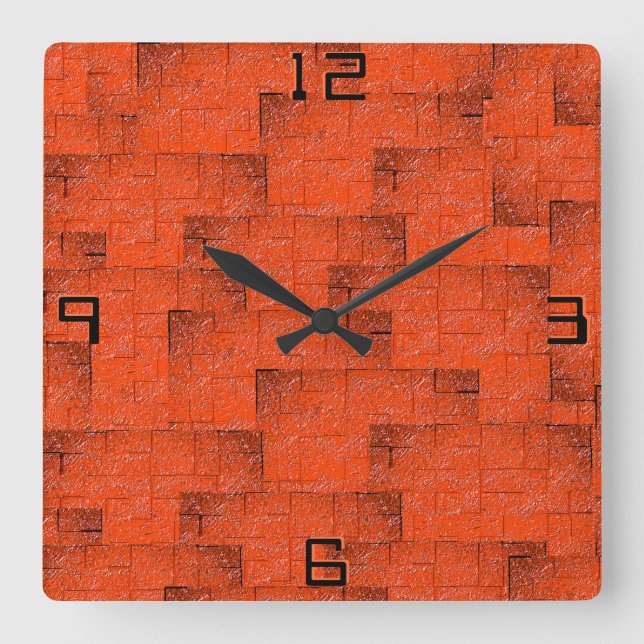 Texture mosaic that looks like a wall of bricks square wall clock (Front)