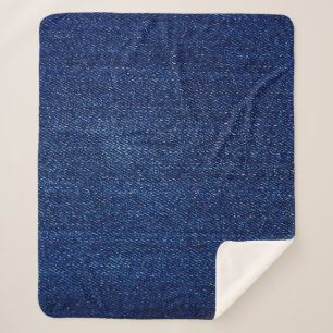 Texture of Denim jeans fabric background Sherpa Blanket