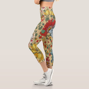 Texture of flowers capri leggings