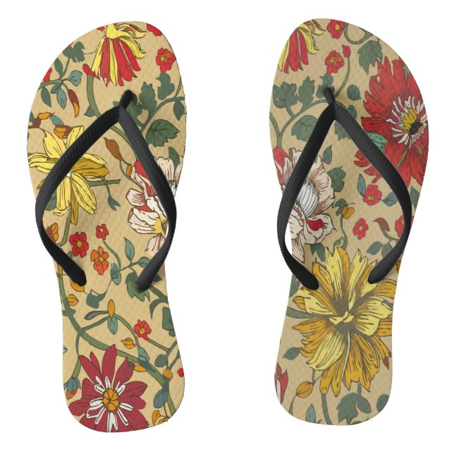Texture of flowers thongs (Footbed)