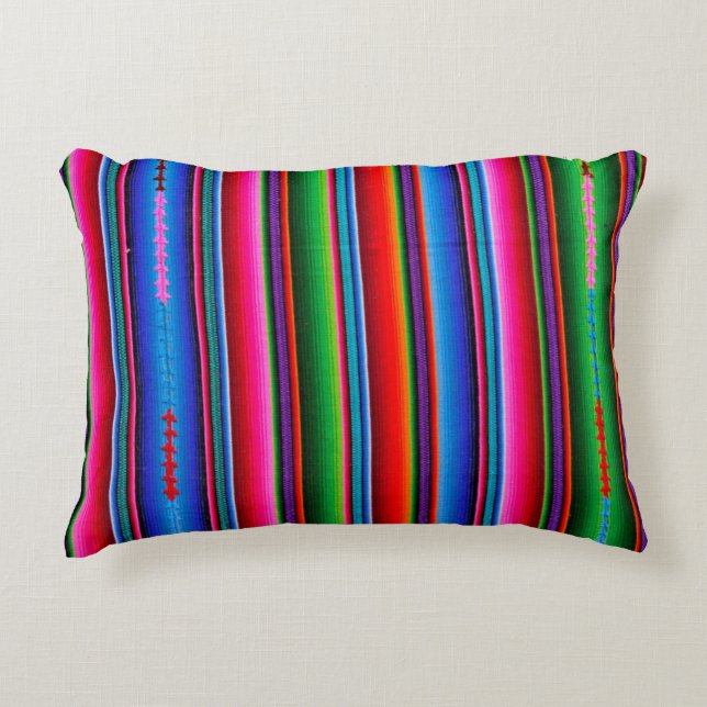Texture Of Mexican Fabric Decorative Cushion (Front)