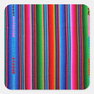 Texture Of Mexican Fabric Square Sticker