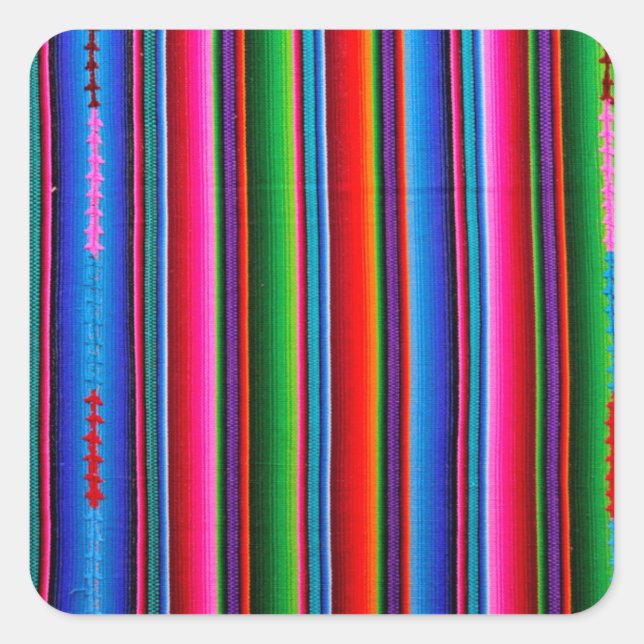 Texture Of Mexican Fabric Square Sticker (Front)