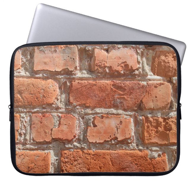 Texture of old weathered brick. Background of old  Laptop Sleeve (Front)