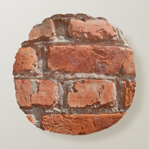 Texture of old weathered brick. Background of old Round Cushion