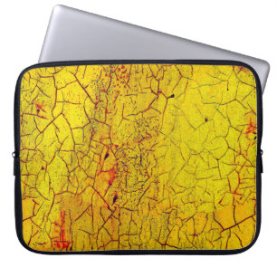Texture of old yellow paint crackedabstract,aged,a laptop sleeve