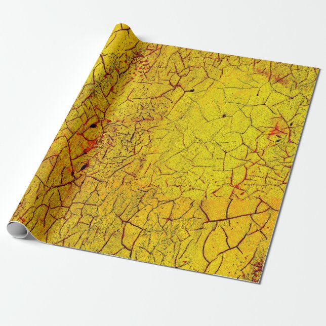 Texture of old yellow paint crackedabstract,aged,a wrapping paper (Unrolled)