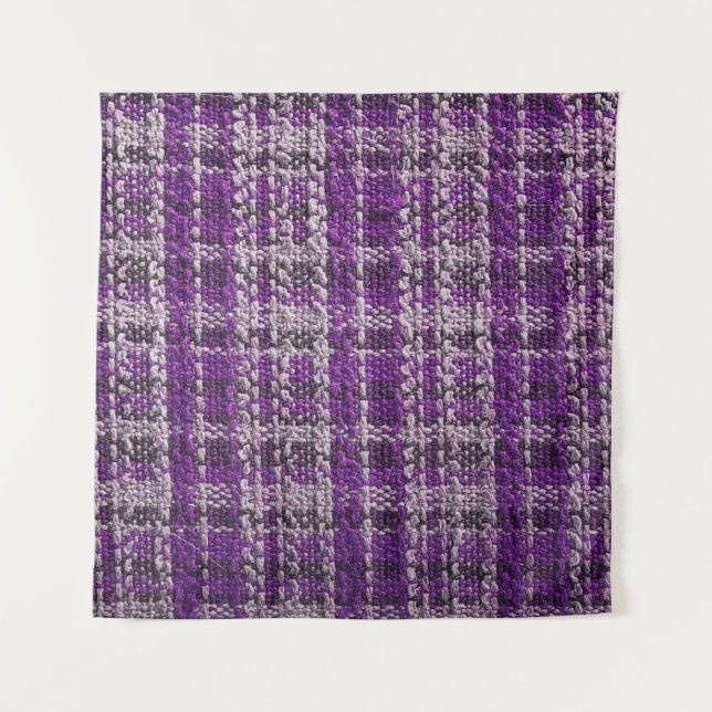 Texture of purple tartan fabric useful as a backgr tapestry (Front)