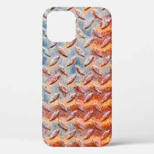 Texture of rusty metal mesh. Closeup Rusty metal p iPhone 12 Case