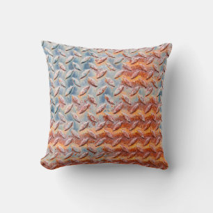 Texture of rusty metal mesh. Closeup Rusty metal p Cushion