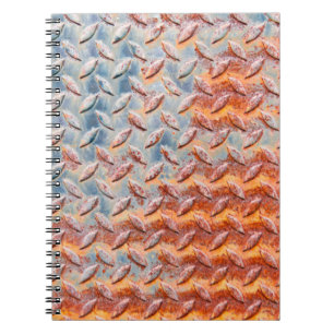 Texture of rusty metal mesh. Closeup Rusty metal p Notebook
