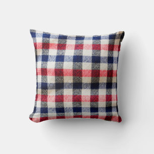texture of Scottish cloth, square cotton fabric ba Cushion